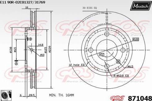 Maxtech 871048.0060 - Bremžu diski autodraugiem.lv