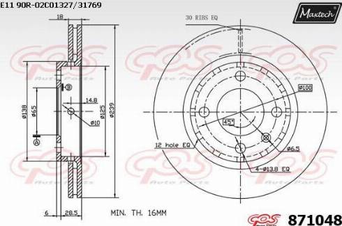 Maxtech 871048.0000 - Bremžu diski autodraugiem.lv