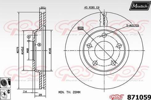 Maxtech 871059.6060 - Bremžu diski autodraugiem.lv