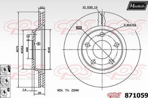 Maxtech 871059.6880 - Bremžu diski autodraugiem.lv