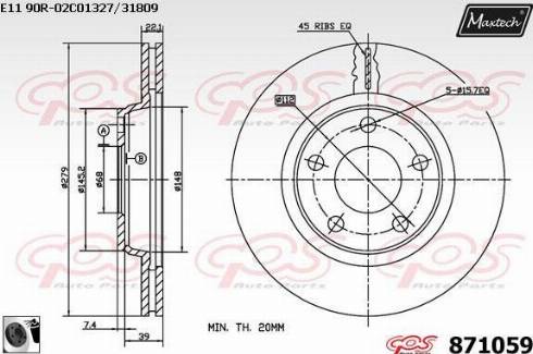 Maxtech 871059.0060 - Bremžu diski autodraugiem.lv