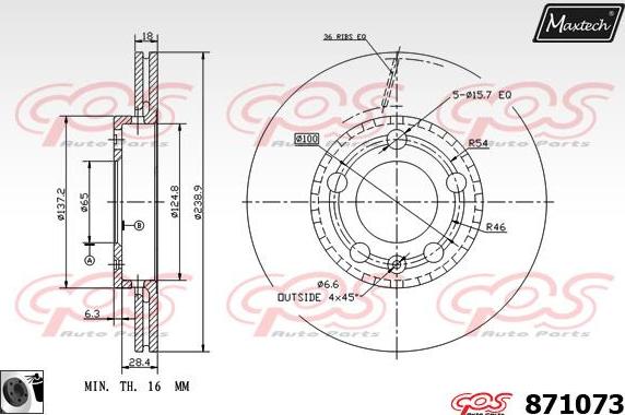 Maxtech 871059 - Bremžu diski autodraugiem.lv