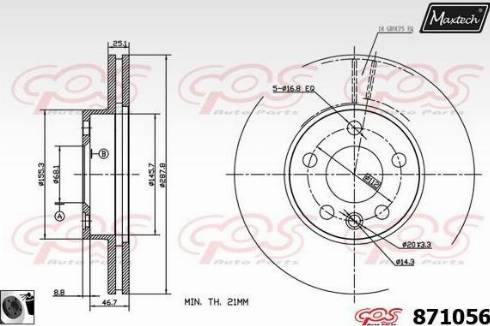 Maxtech 871056.0060 - Bremžu diski autodraugiem.lv