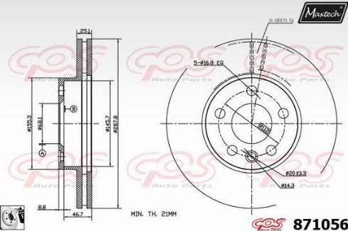 Maxtech 871056.0080 - Bremžu diski autodraugiem.lv