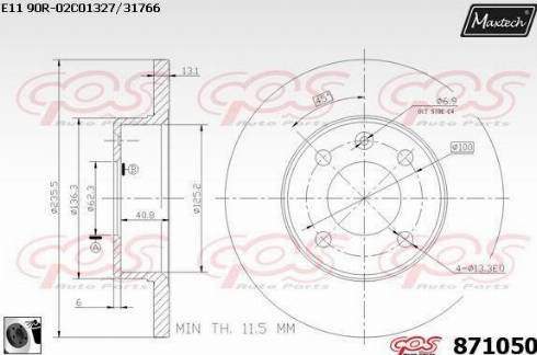 Maxtech 871050.0060 - Bremžu diski autodraugiem.lv