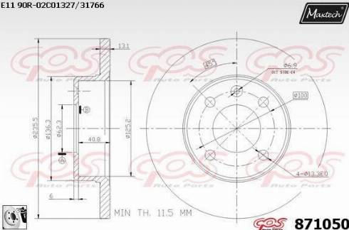 Maxtech 871050.0080 - Bremžu diski autodraugiem.lv