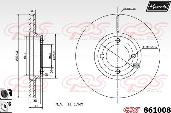 Maxtech 871050 - Bremžu diski autodraugiem.lv