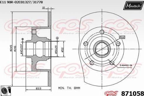 Maxtech 871058.0060 - Bremžu diski autodraugiem.lv