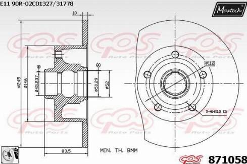 Maxtech 871058.0080 - Bremžu diski autodraugiem.lv