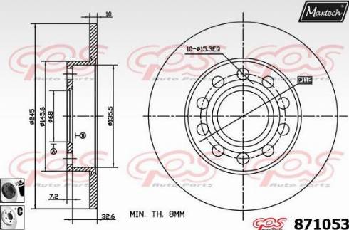 Maxtech 871053.6060 - Bremžu diski autodraugiem.lv