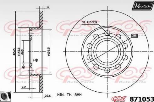 Maxtech 871053.0060 - Bremžu diski autodraugiem.lv