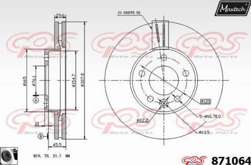 Maxtech 871064.0060 - Bremžu diski autodraugiem.lv