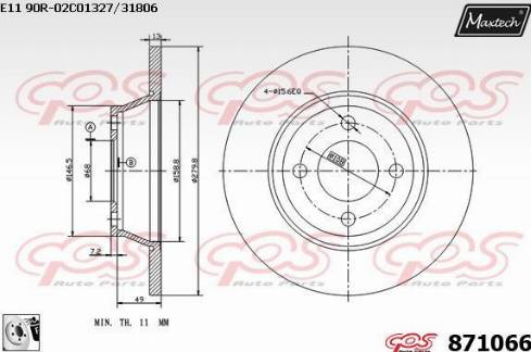 Maxtech 871066.0080 - Bremžu diski autodraugiem.lv