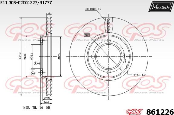 Maxtech 871066 - Bremžu diski autodraugiem.lv