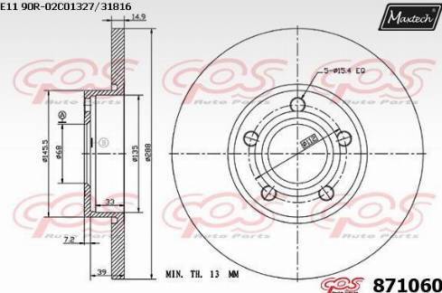 Maxtech 871060.0000 - Bremžu diski autodraugiem.lv