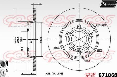 Maxtech 871068.6060 - Bremžu diski autodraugiem.lv