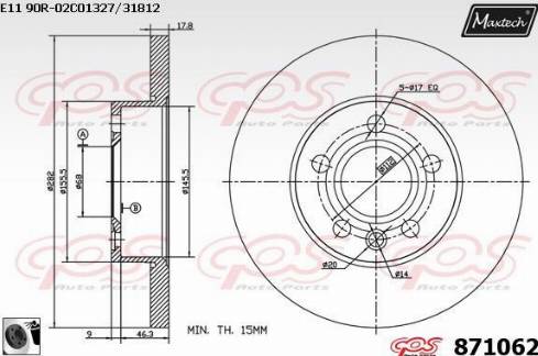 Maxtech 871062.0060 - Bremžu diski autodraugiem.lv