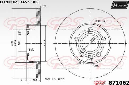 Maxtech 871062.0000 - Bremžu diski autodraugiem.lv