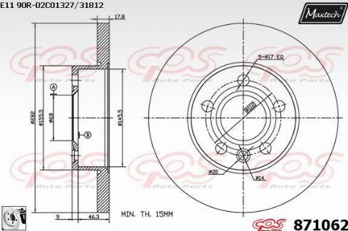 Maxtech 871062.0080 - Bremžu diski autodraugiem.lv