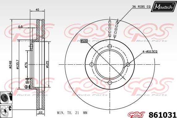 Maxtech 871067 - Bremžu diski autodraugiem.lv