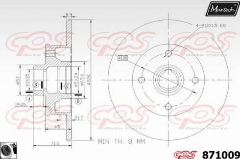 Maxtech 871009.0060 - Bremžu diski autodraugiem.lv