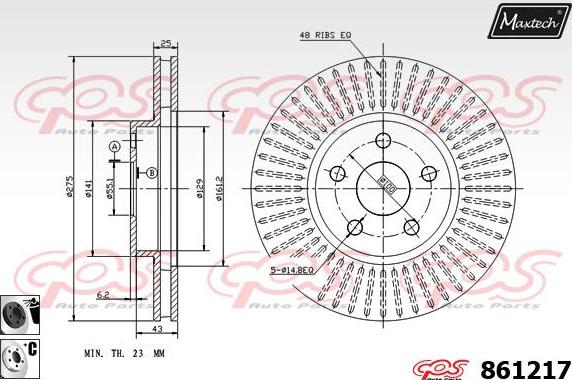 Maxtech 871009 - Bremžu diski autodraugiem.lv