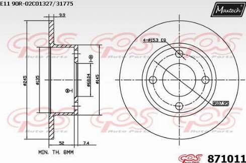 Maxtech 871011.0000 - Bremžu diski autodraugiem.lv