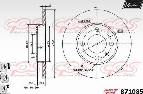 Maxtech 871085.6980 - Bremžu diski autodraugiem.lv