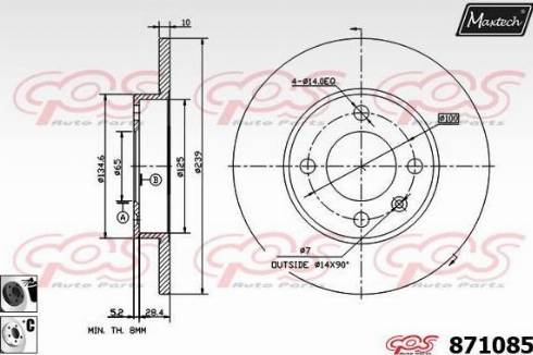 Maxtech 871085.6060 - Bremžu diski autodraugiem.lv