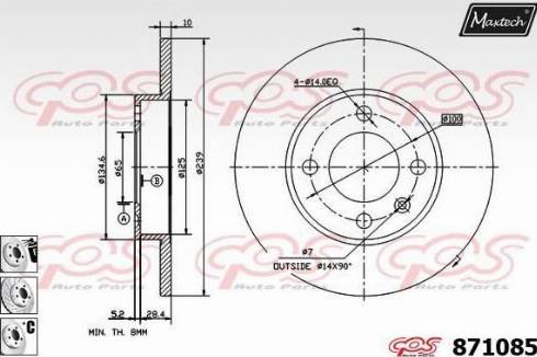 Maxtech 871085.6880 - Bremžu diski autodraugiem.lv