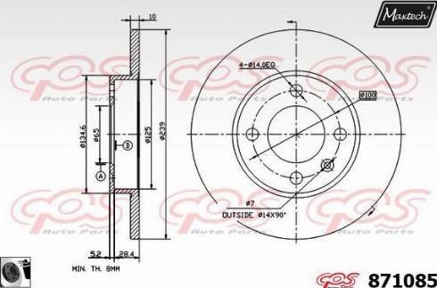 Maxtech 871085.0060 - Bremžu diski autodraugiem.lv