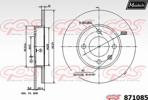 Maxtech 871085.0000 - Bremžu diski autodraugiem.lv