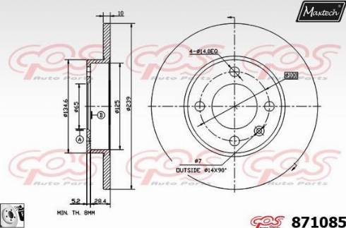 Maxtech 871085.0080 - Bremžu diski autodraugiem.lv