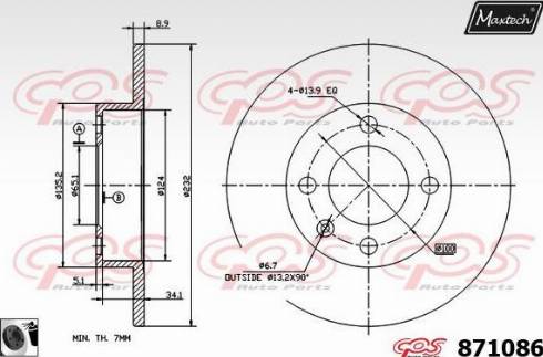 Maxtech 871086.0060 - Bremžu diski autodraugiem.lv