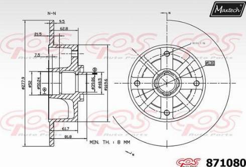 Maxtech 871080.0000 - Bremžu diski autodraugiem.lv