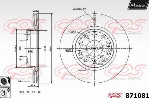 Maxtech 871081.6060 - Bremžu diski autodraugiem.lv