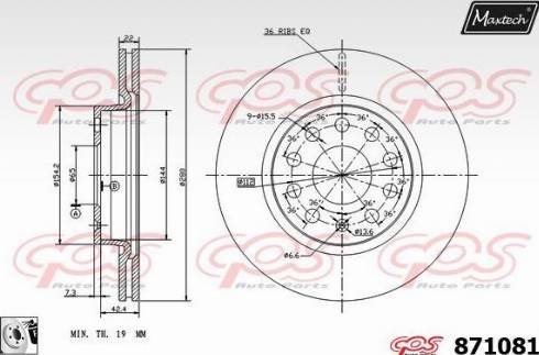 Maxtech 871081.0080 - Bremžu diski autodraugiem.lv