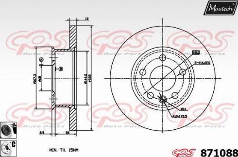 Maxtech 871088.6060 - Bremžu diski autodraugiem.lv