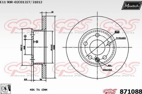 Maxtech 871088.0080 - Bremžu diski autodraugiem.lv