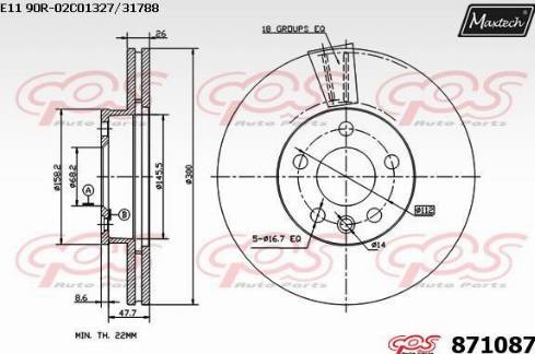 Maxtech 871087.0000 - Bremžu diski autodraugiem.lv