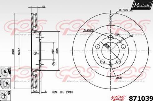 Maxtech 871039.6980 - Bremžu diski autodraugiem.lv