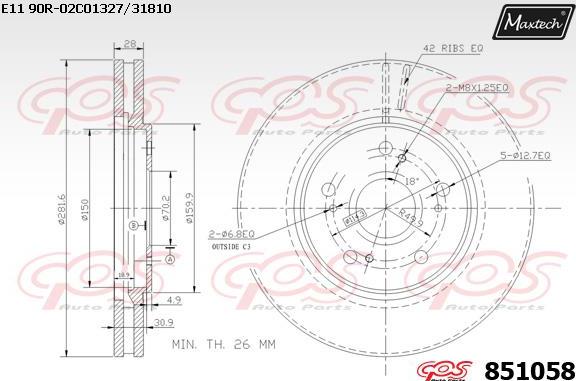 Maxtech 871039 - Bremžu diski autodraugiem.lv