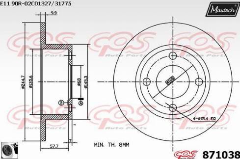 Maxtech 871038.0060 - Bremžu diski autodraugiem.lv