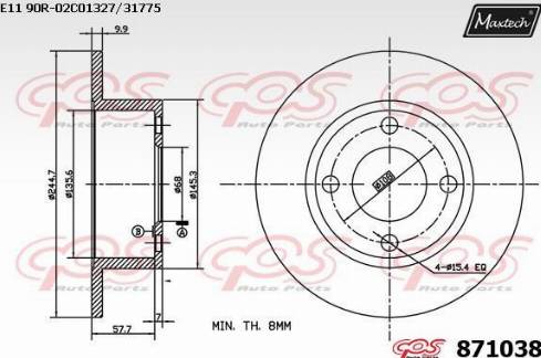 Maxtech 871038.0000 - Bremžu diski autodraugiem.lv