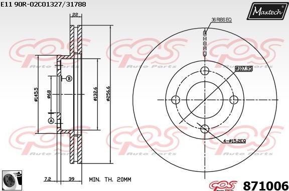 Maxtech 871038 - Bremžu diski autodraugiem.lv