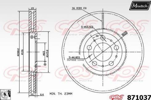 Maxtech 871037.0080 - Bremžu diski autodraugiem.lv