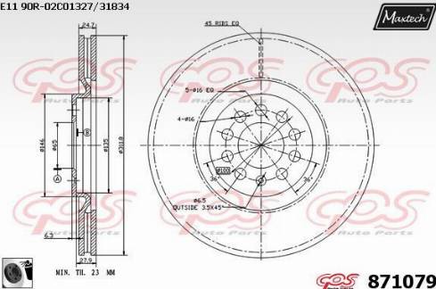 Maxtech 871079.0060 - Bremžu diski autodraugiem.lv