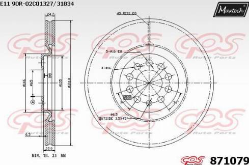 Maxtech 871079.0000 - Bremžu diski autodraugiem.lv