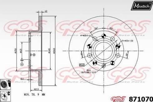 Maxtech 871070.6060 - Bremžu diski autodraugiem.lv