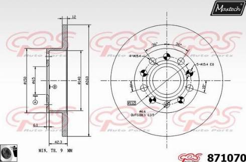 Maxtech 871070.0060 - Bremžu diski autodraugiem.lv